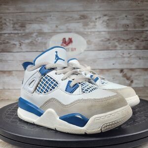 Nike Air Jordan 4 Kids Size 8c Retro 2024 Military Blue Athletic School Shoes